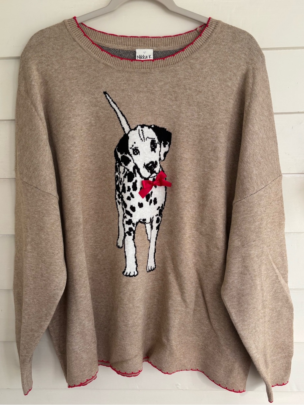 Nikka K Dalmatian Dog Crewneck Sweater Women’s Size 2X NWT